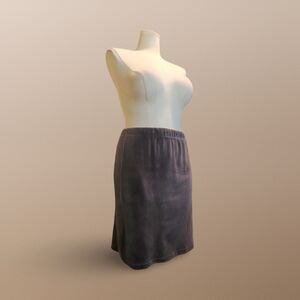 Carole Little Grey Velvet Corduroy Skirt 90s Grunge